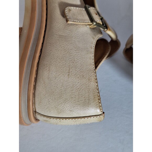 Korks Vega Platform Lugg Sole Mary Janes in Cream Sz 8M Leather Chunky Platform - Picture 10 of 14